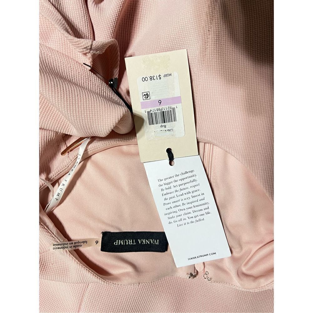NWT Ivanka Trump Pink Cold Shoulder, Short Sleeve Dress Size 6 - Picture 4 of 4